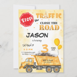 Feche o Convite de Aniversário para Construção de