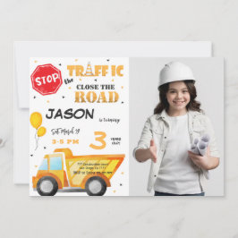 Feche o Convite de Fotografia de Construção de Est