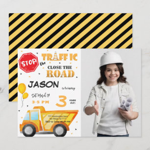 Feche o Convite de Fotografia de Construção de Est