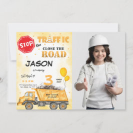 Feche o Convite de Fotografia de Construção de Est