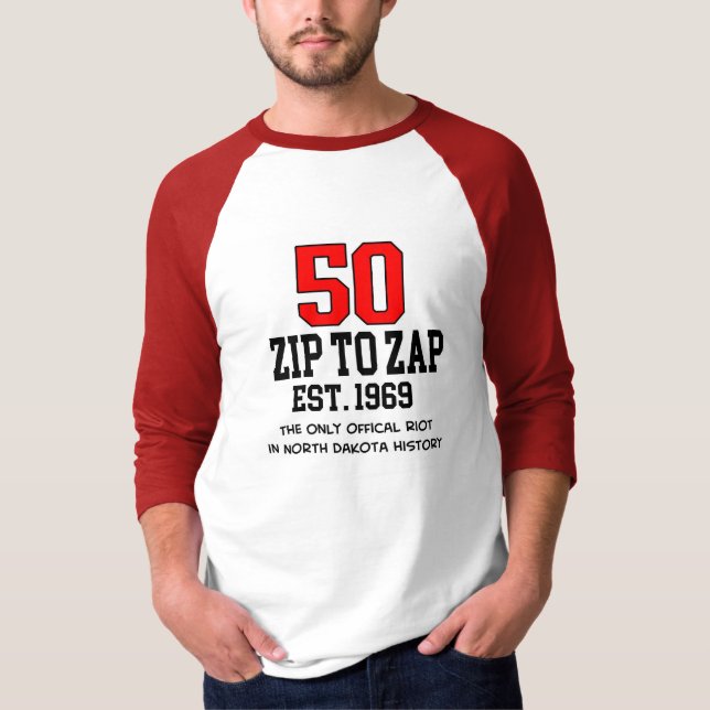 Feche para zap o 50th t-shirt do Raglan do (Frente)