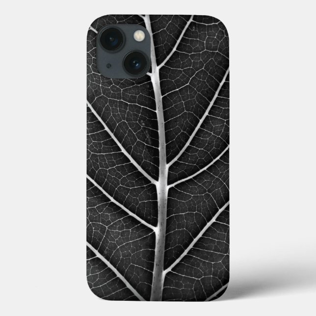 Fecho de folhas brilhantes a preto e branco (Verso)