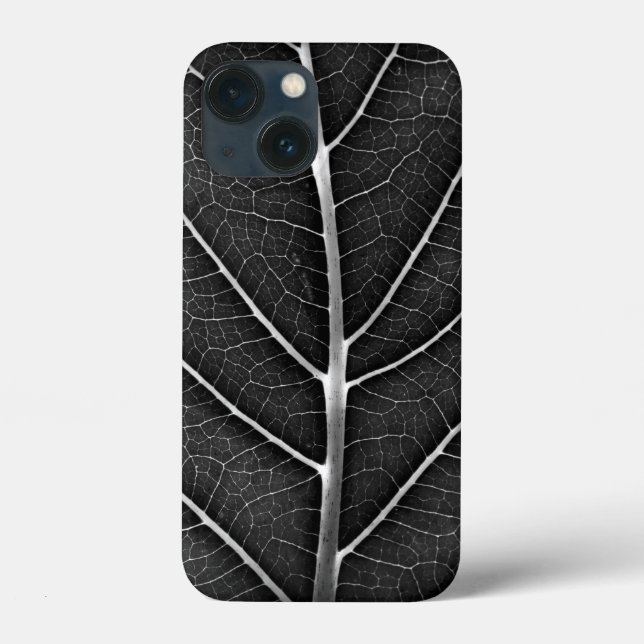 Fecho de folhas brilhantes a preto e branco (Verso)