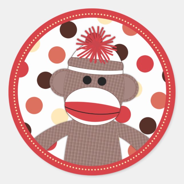 Fechos de adesivo com favorito para macaco vermelh (Frente)