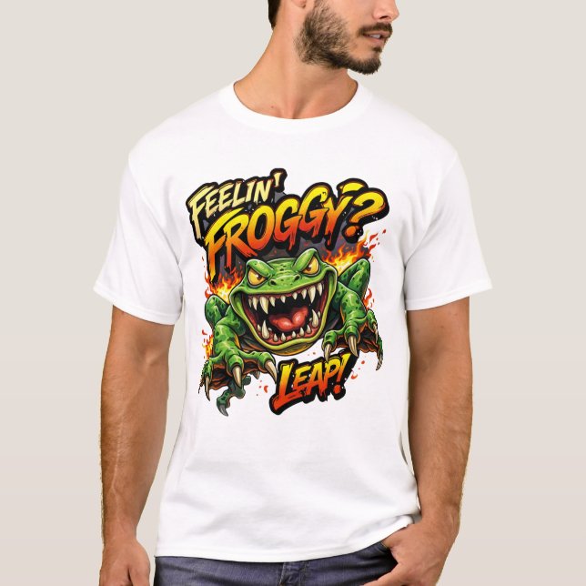 Feelin' Froggy?  Leap! Angry frog T-Shirt (Frente)