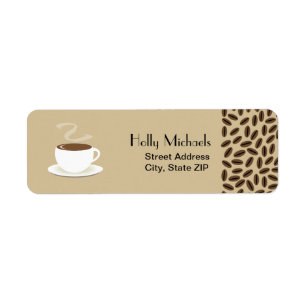 Feijões de café & etiquetas de endereço da chá