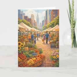 Feira de Agricultores na Cidade Cartão de Arte em