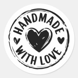 Feita à mão com adesivo de amor com Design de cora