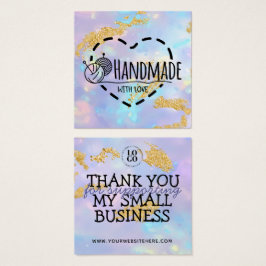 Feita à mão com amor - obrigados opais de ouro par