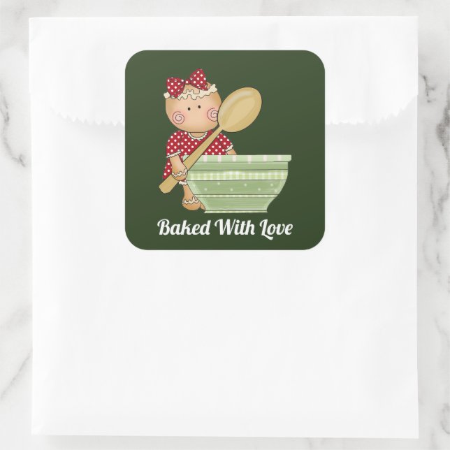 Feita com amor adiciona mensagem assando adesivo d (Bolsa)