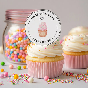 Feita com amor com o adesivo Cupecake