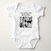 Feita com amor e caos" Engraçada Camiseta Bebê - B