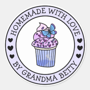 Feita com amor, etiquetas de presentes de Cupcake 
