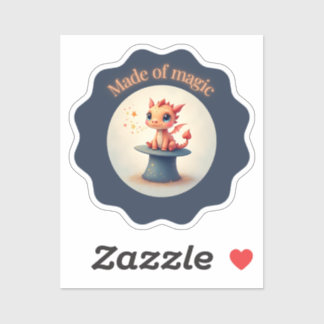 Feita de Magia - Adesivo de Dragão Bonito