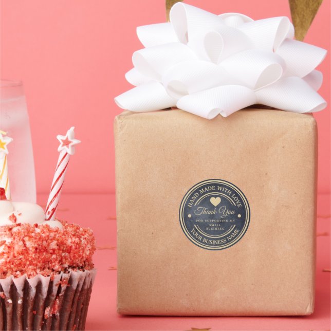 feito à mão com amor | obrigado autocolante (Festa)