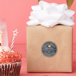 feito à mão com amor   obrigado autocolante