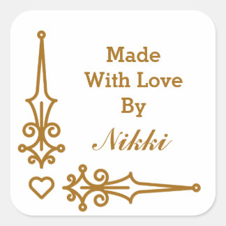 Feito com adesivos de amor