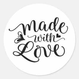 Feito com amor | Adesivo redondo