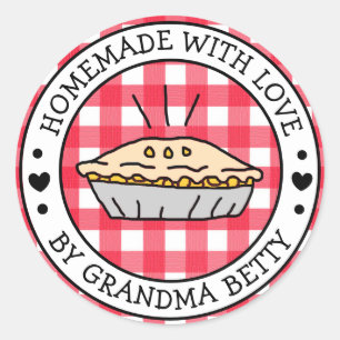 Feito com Amor, Etiquetas de Presente de Torta de