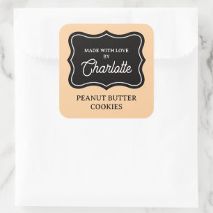 Feito com amor etiquetas elegantes para produtos d