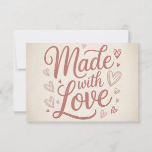 Feito com Amor Inserir Cartão de Agradecimento