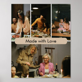 Feito com Amor Poster de Foto Personalizado da Fam
