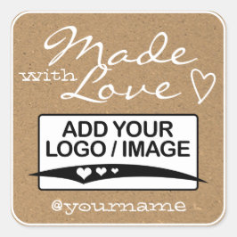 Feito com as Etiquetas de Amor Logotipo Modelo Pap