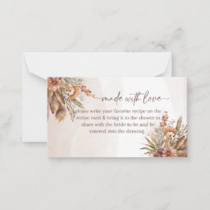 feito com cartão de inserção de receita de amor