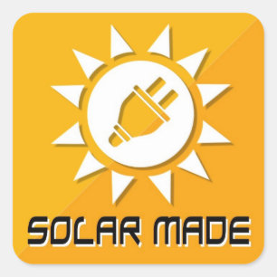 Feito com etiquetas solares