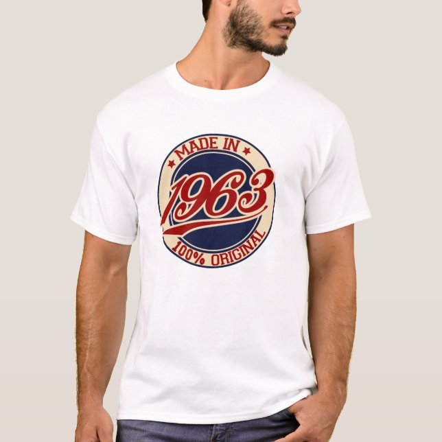 Feito Em 1963, Em T-Shirt Original De 100% (Frente)