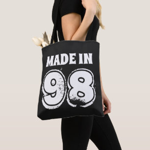 Feito em '98 Typografia Birthday Tote Bag