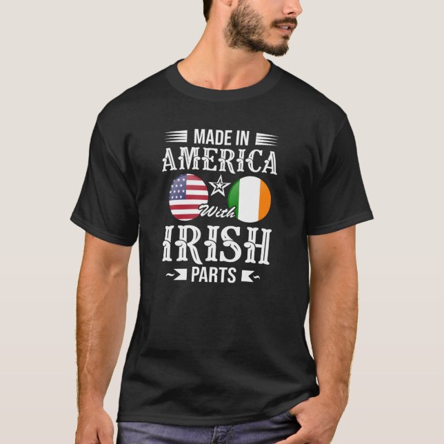 Feito em América com irlandês parte o t-shirt (Frente)