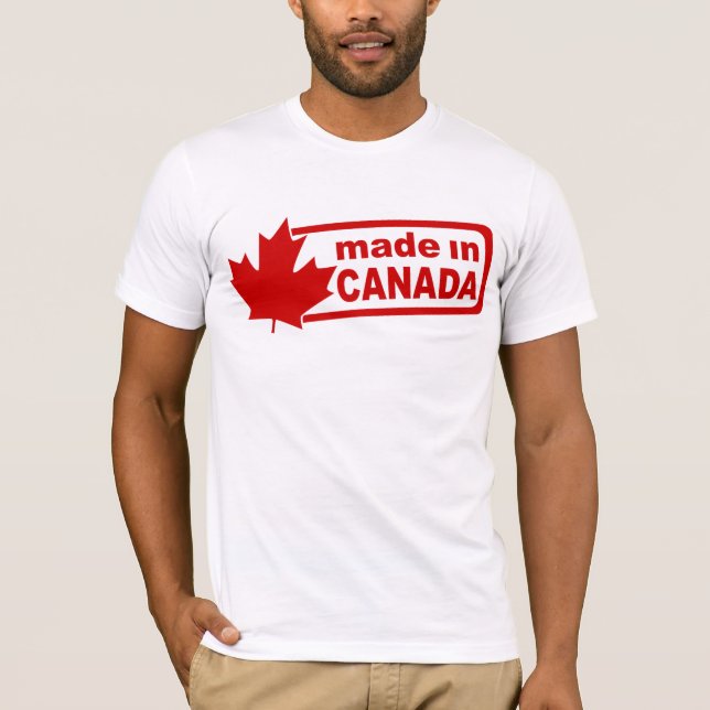 Feito em Canadá - camisa branca dos homens (Frente)