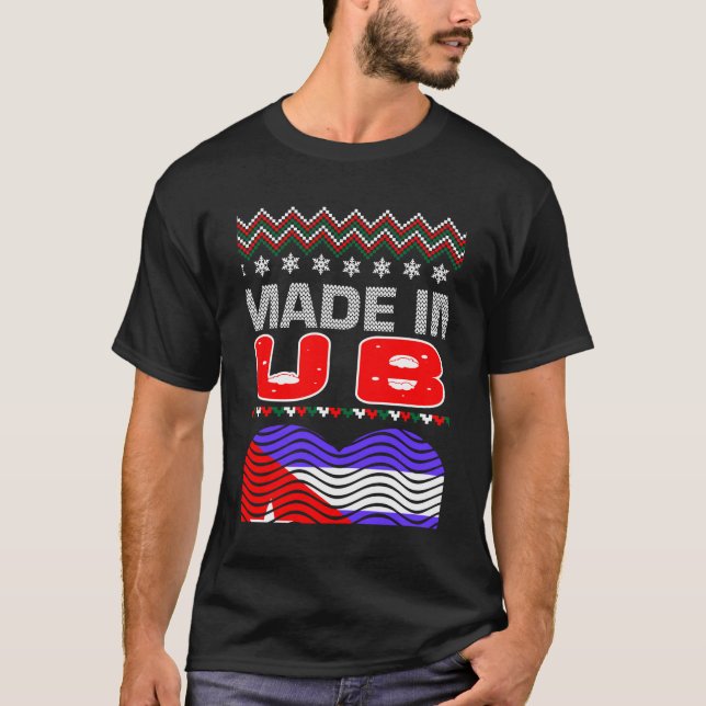 Feito Em Cuba, Uma Camiseta De Presente De Natal F (Frente)