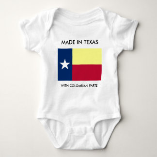 Feito em Texas com a camisa colombiana da criança