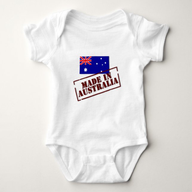 feito na camisa do bebê de Austrália (Frente)