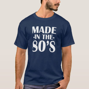 Feito na camisa engraçada do anos 80 para homens