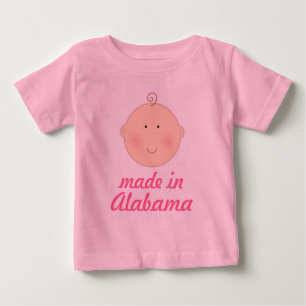 Feito na camiseta do bebê ou da criança de Alabama