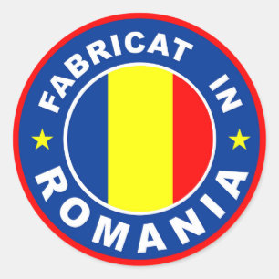 feito na etiqueta romena do fabricat da bandeira