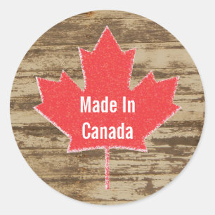 Feito na etiqueta rústica de Canadá