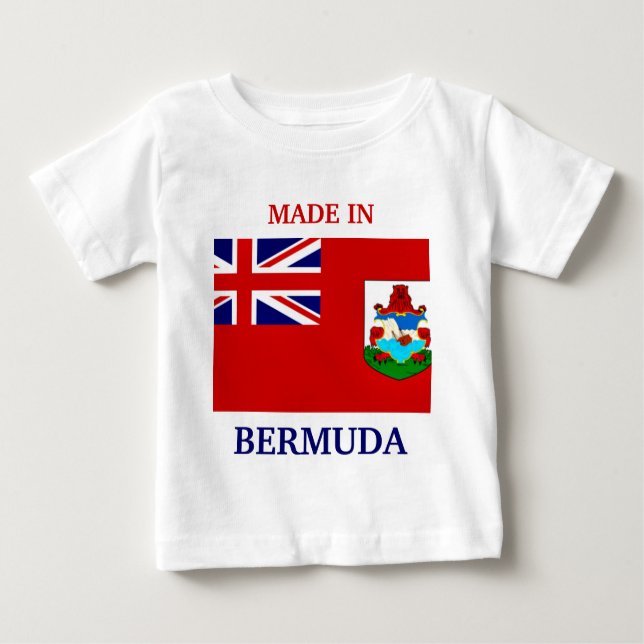 Feito nas Bermudas com a bandeira da camisa do beb (Frente)