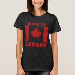 Feito no Canadá, em t-shirt feminina