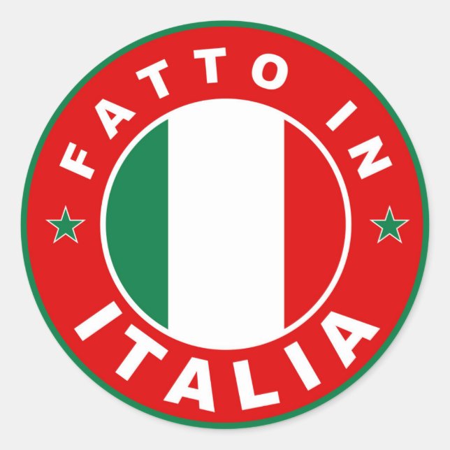 feito no fatto italia da etiqueta da bandeira de (Frente)