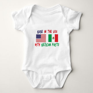 Feito nos EUA com mexicano parte o t-shirt do bebê