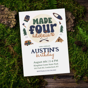 Feito para Aventura 4.º Convite de Aniversário