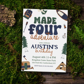 Feito para Aventura 4.º Convite de Aniversário