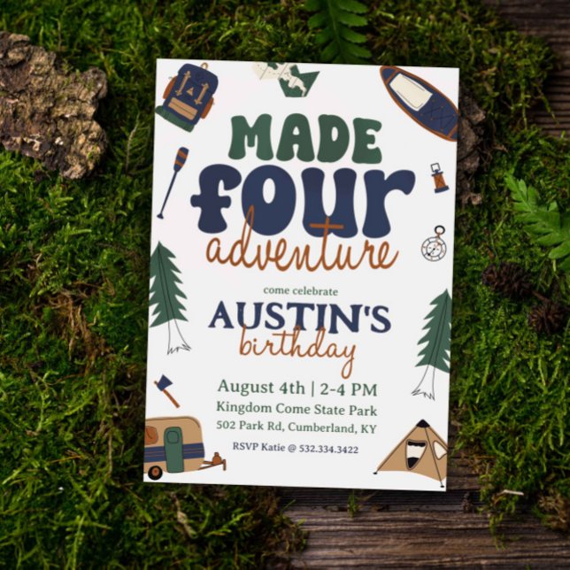 Feito para Aventura 4.º Convite de Aniversário (Criador carregado)