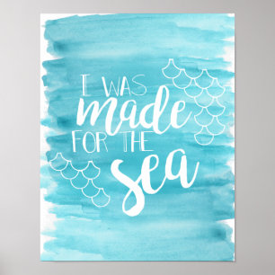 Feito Para O Poster De Aquarela Do Mar