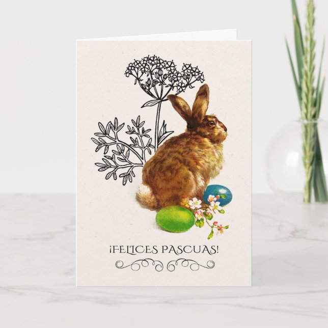 Felices Pascuas. Cartões de páscoa em espanhol (Frente)