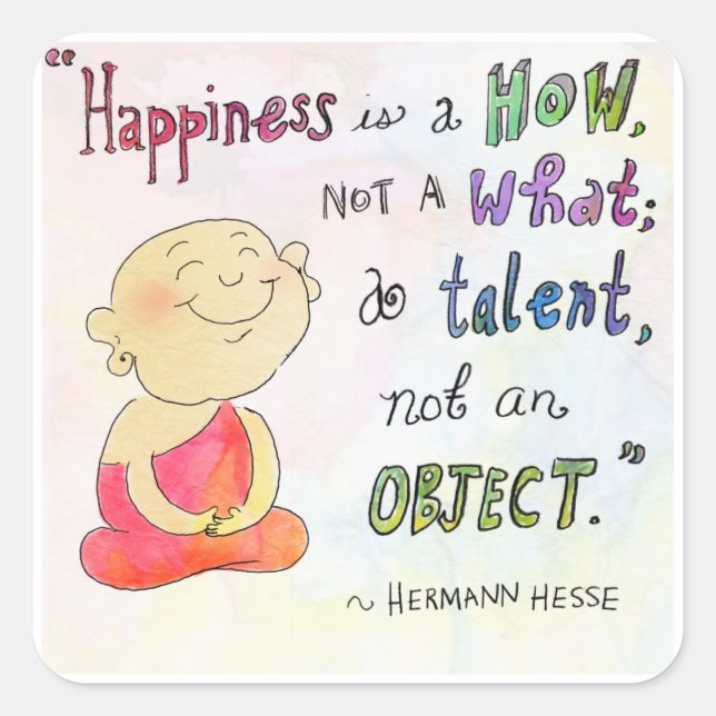 'Felicidade' - Adesivo Buda Doodles™ (Frente)